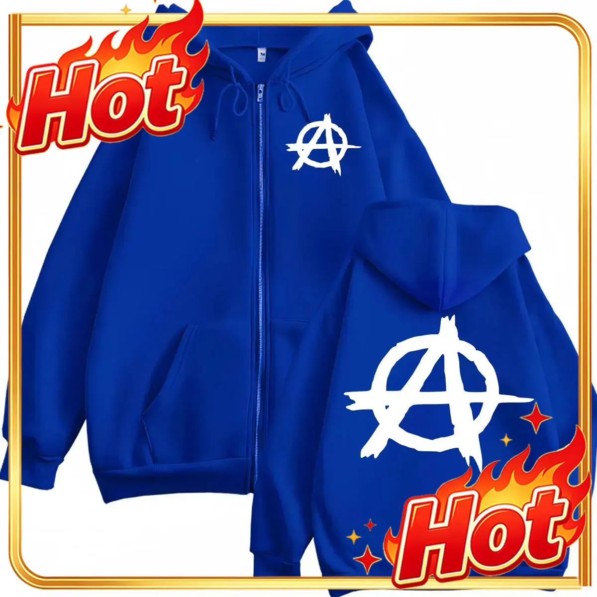 Mens Fashion Zip Up Hoodies - Sweat-shirts à capuche zippés avec logo