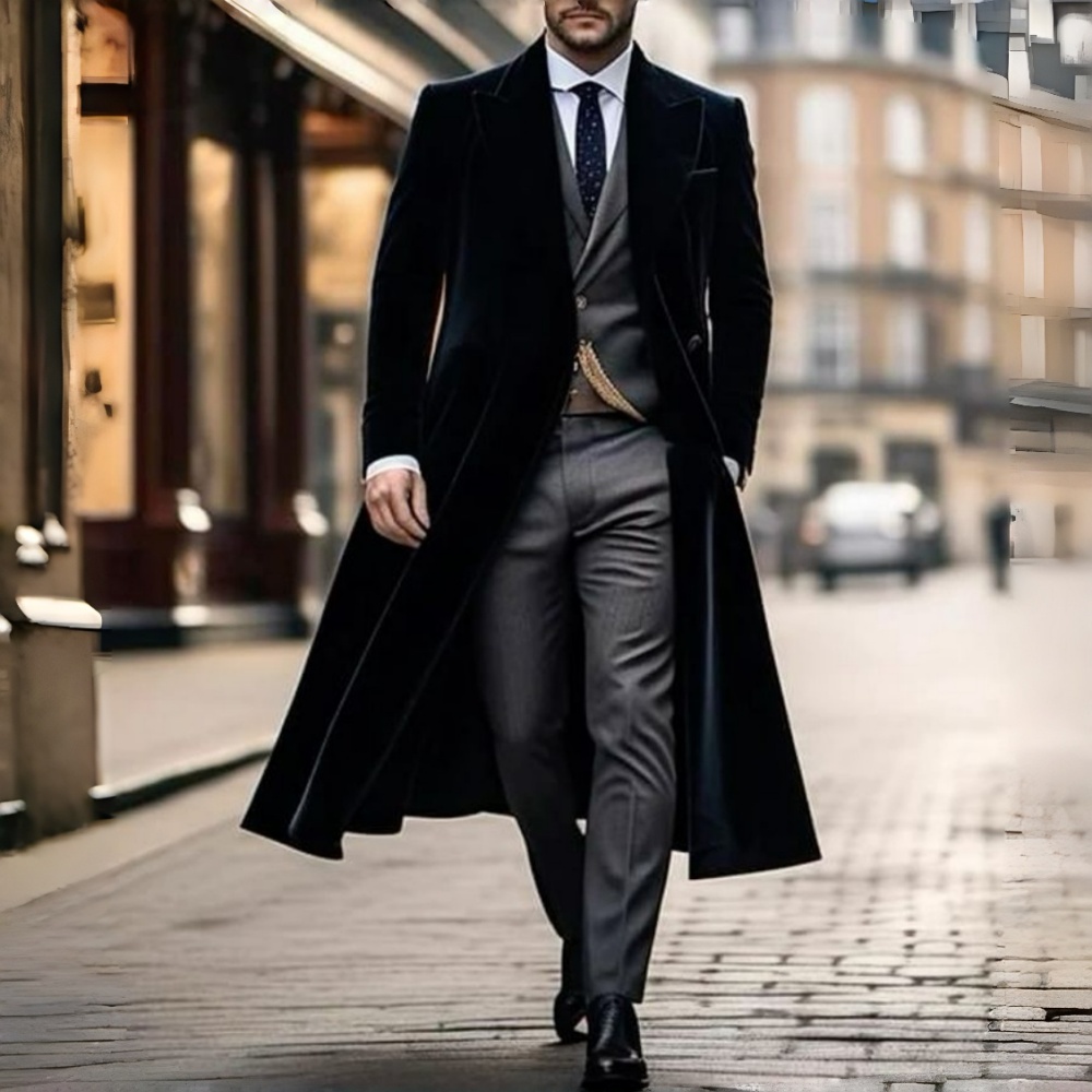 Veste de costume longue en vel - Men'S Fashion X avis et prix