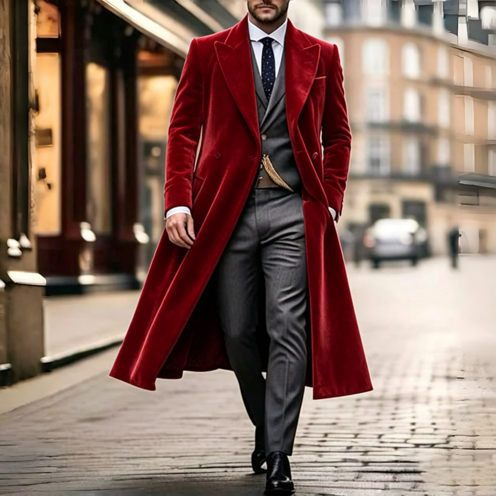 Veste de costume longue en vel - Men'S Fashion X avis et prix