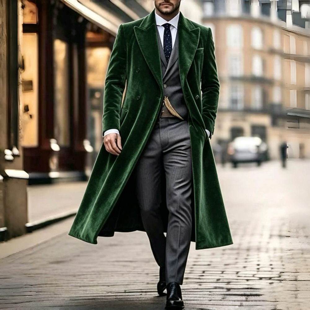 Veste de costume longue en vel - Men'S Fashion X avis et prix